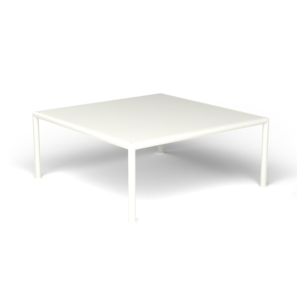 Roè Vierkante Salontafel, 79 × 79 × h 30 cm, White, Gelakt aluminium (volgt onderstelkleur)