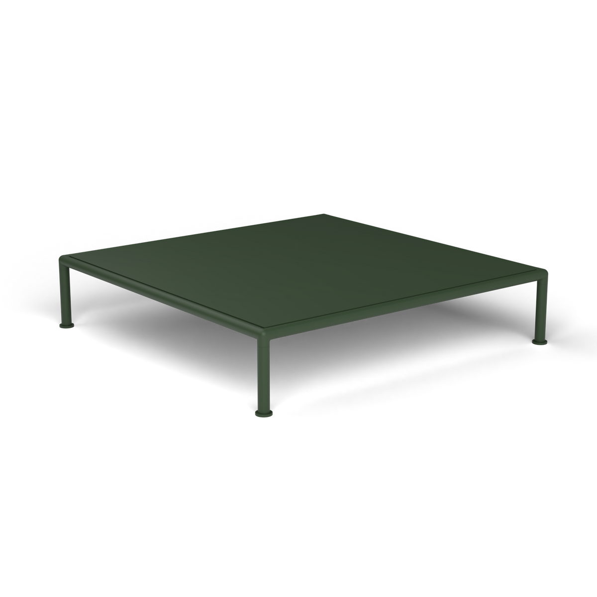 Roè Vierkante Salontafel, 96 × 96 × h 20 cm, Bottle Green, Gelakt aluminium (volgt onderstelkleur)