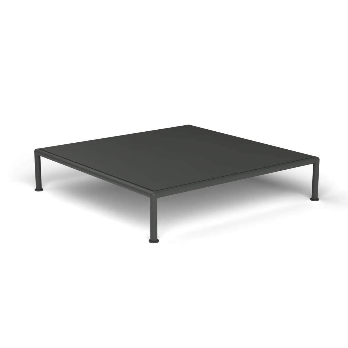 Roè Vierkante Salontafel, 96 × 96 × h 20 cm, Metallic Grey, Gelakt aluminium (volgt onderstelkleur)