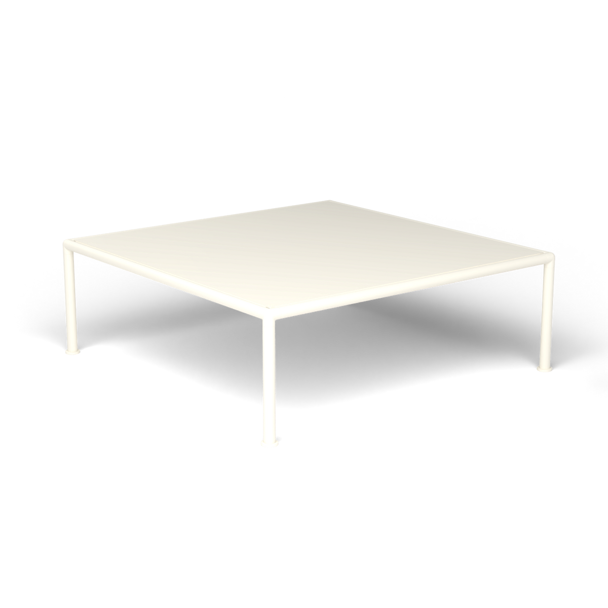 Roè Vierkante Salontafel, 96 × 96 × h 30 cm, Antique White, Gelakt aluminium (volgt onderstelkleur)