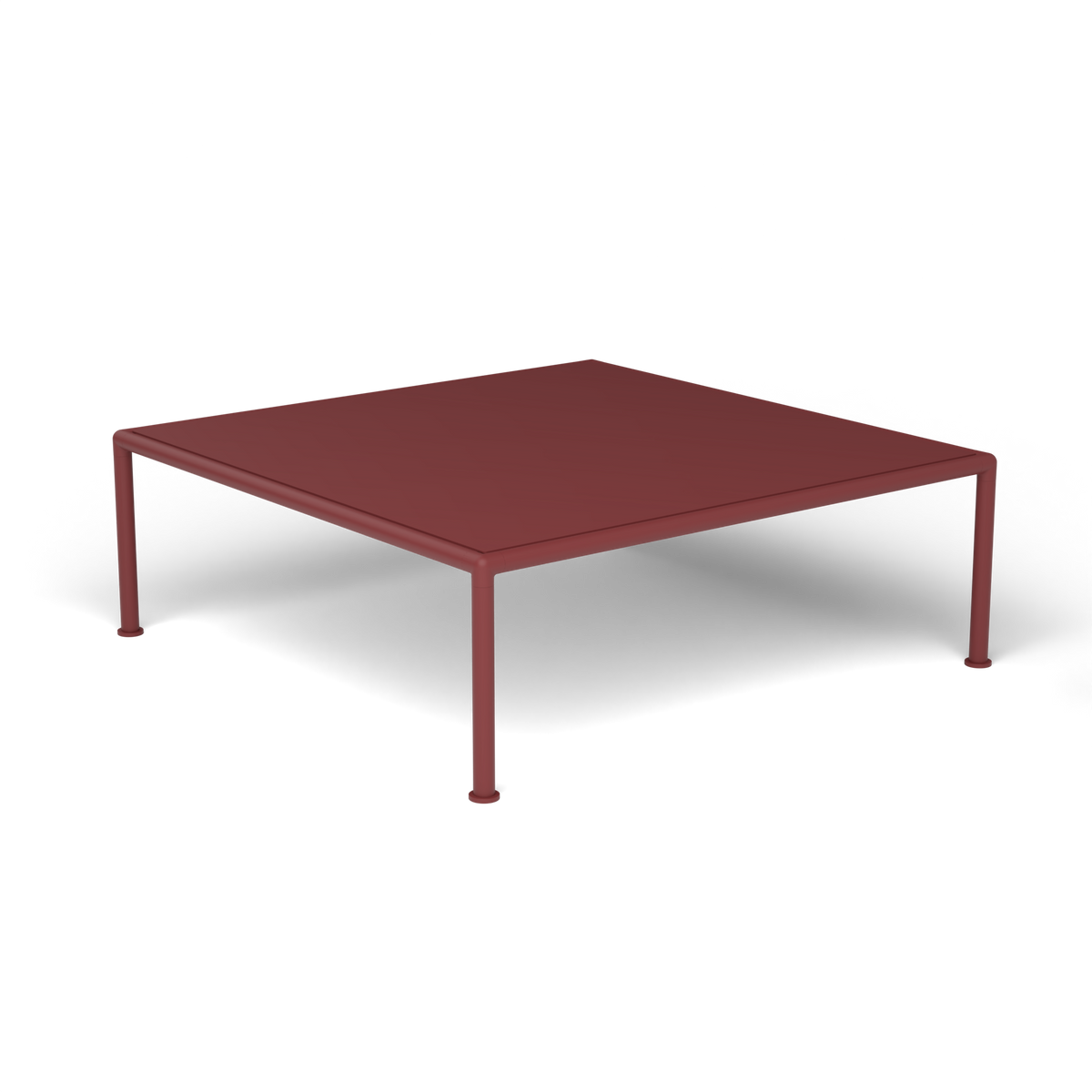 Roè Vierkante Salontafel, 96 × 96 × h 30 cm, Autumn Red, Gelakt aluminium (volgt onderstelkleur)