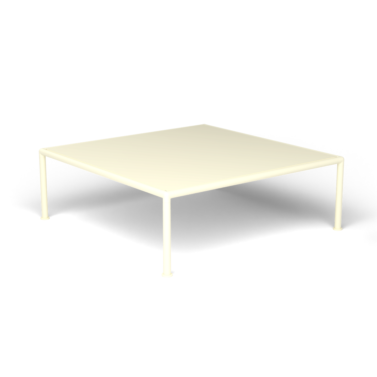 Roè Vierkante Salontafel, 96 × 96 × h 30 cm, Butter White, Gelakt aluminium (volgt onderstelkleur)