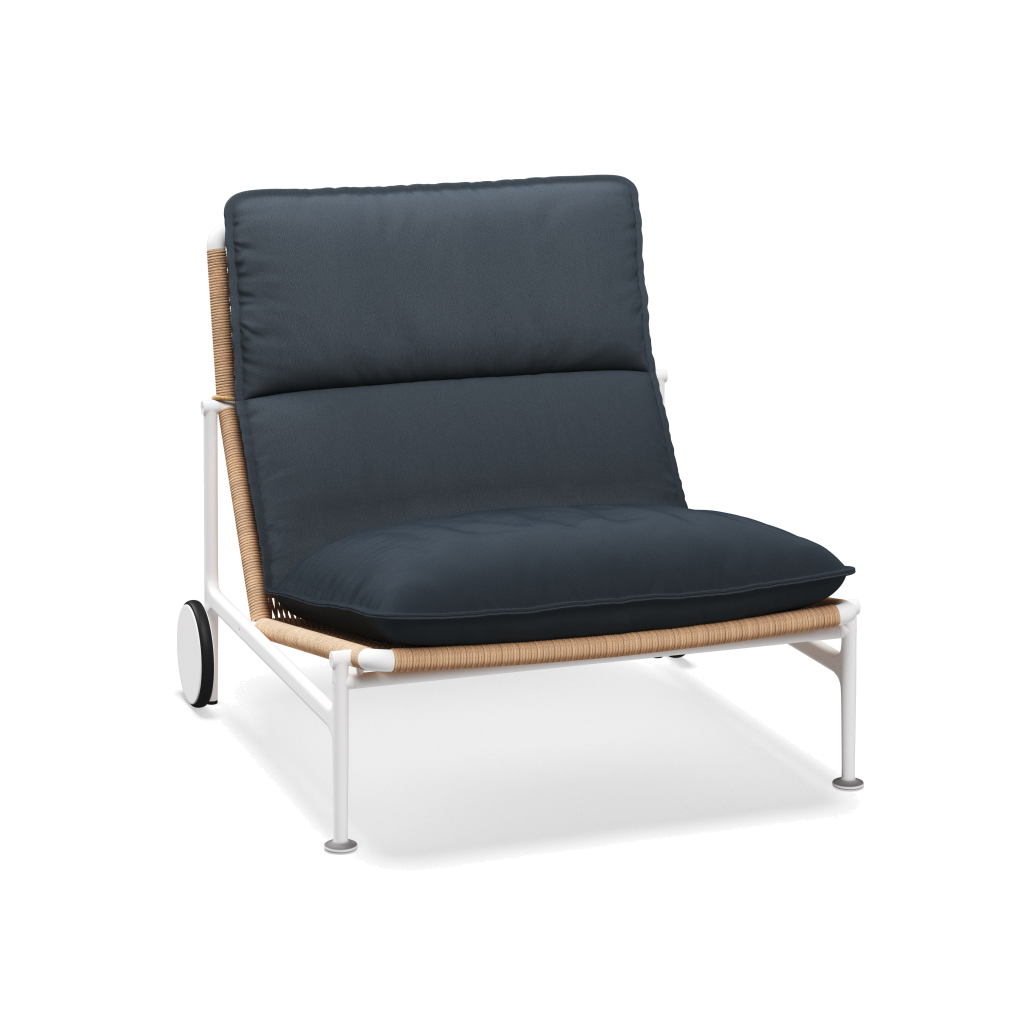 Zenith loungestoel — White Wheat met Tuck Denim
