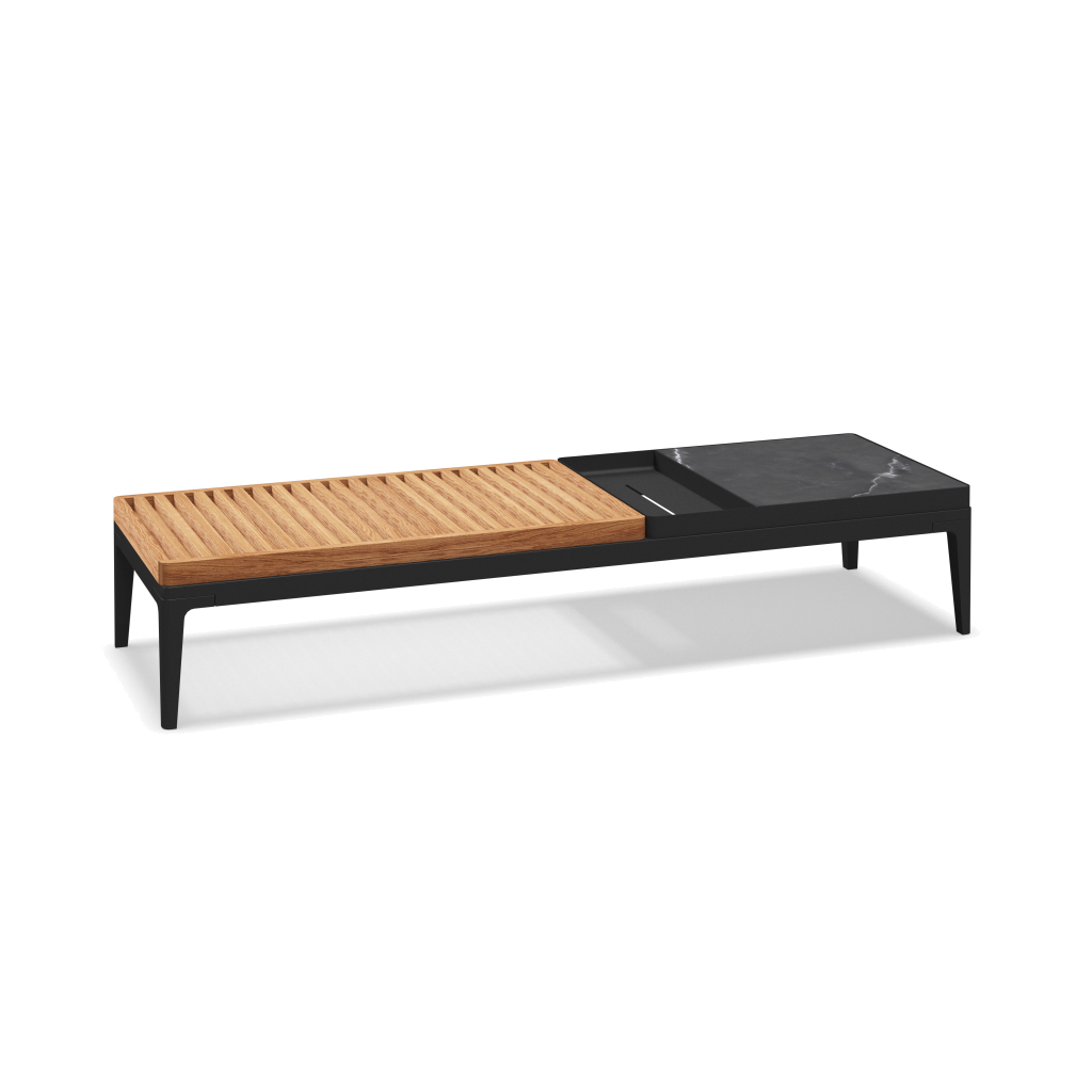 Grid salontafel - Meteor Natural Teak Nero