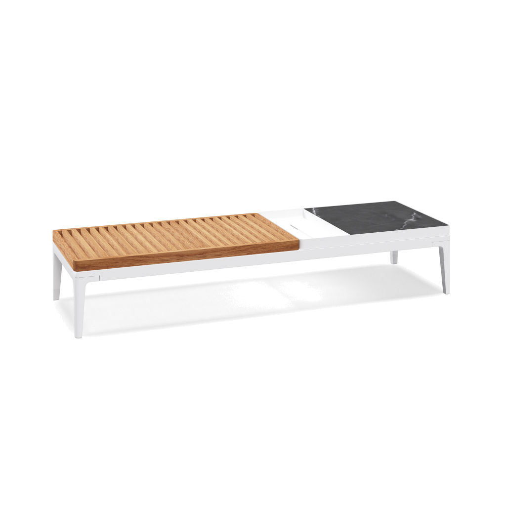 Grid salontafel - White Natural Teak Nero