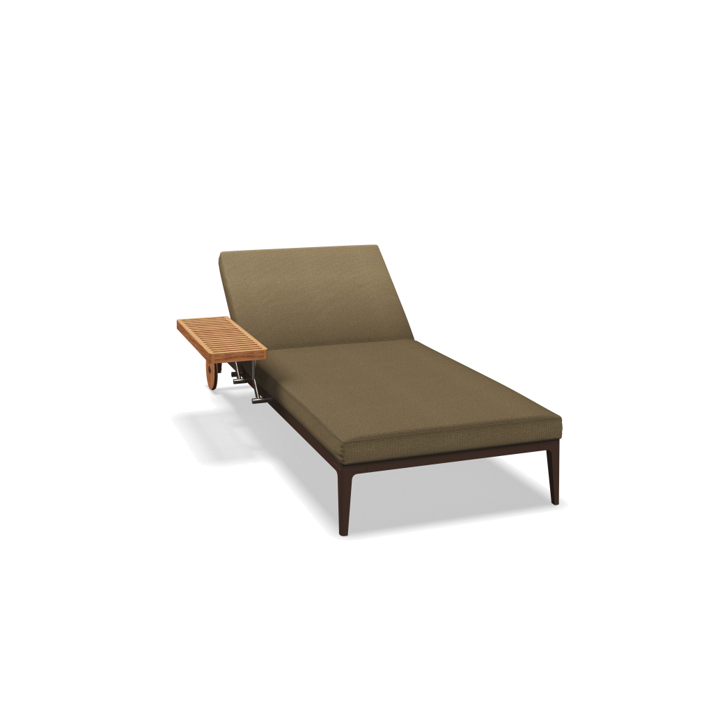 Grid ligbed - Java Natural Teak met Loom 3 Castlerock