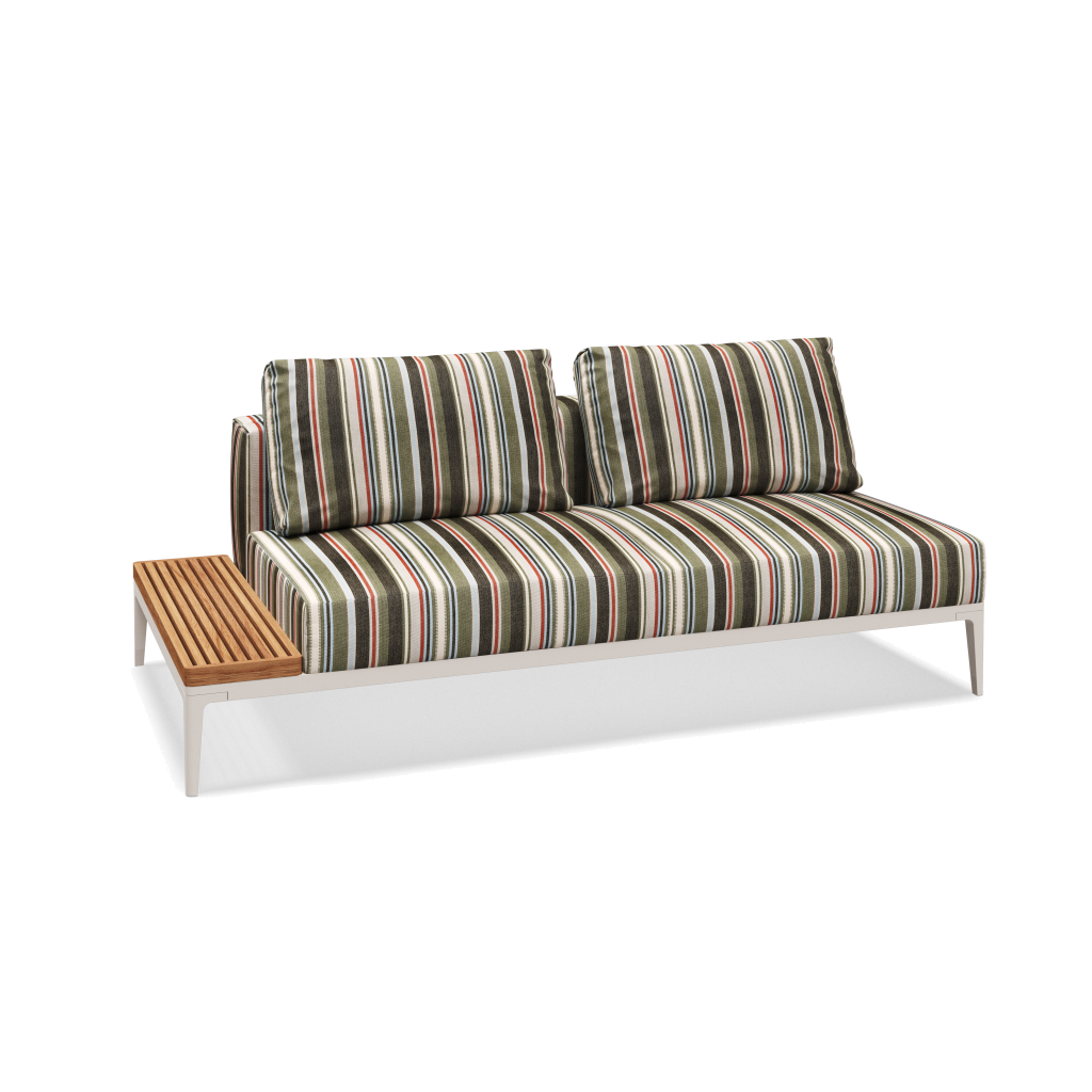 Grid eindelement met tafel teak - Bone Natural Teak met Ground Sand