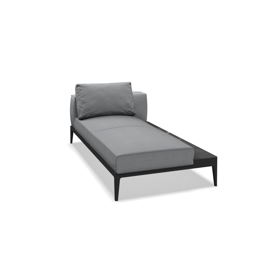Grid chaise-element keramisch - Meteor Nero met Castillo Smoke