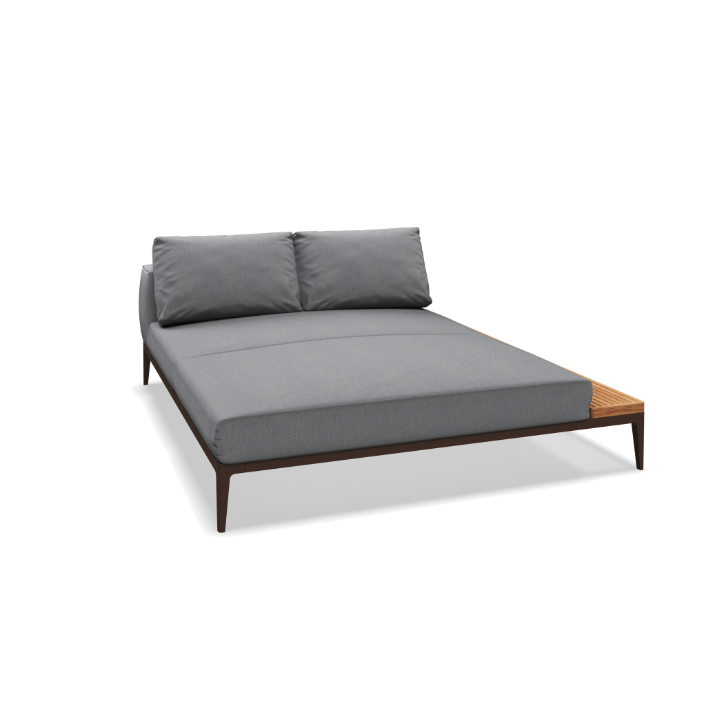 Grid chill chaise-element teak - Java Natural Teak met Castillo Smoke