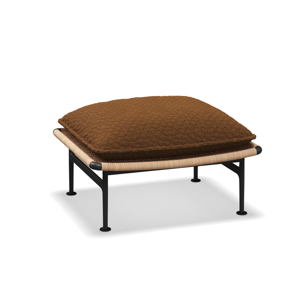 Zenith ottoman — Meteor Wheat met Wave Russet