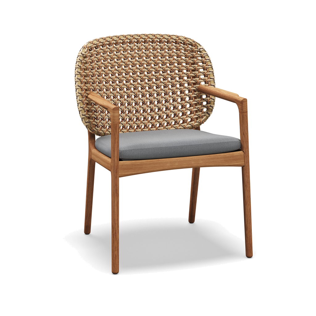 Kay Armchair — Harvest Wicker met Castillo Smoke
