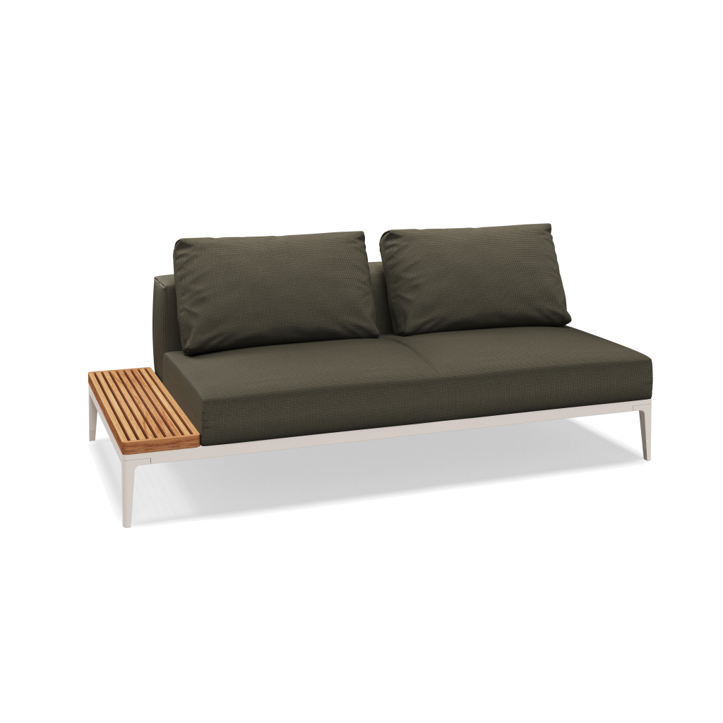Grid eindelement met tafel teak - Bone Natural Teak met Robben Charcoal