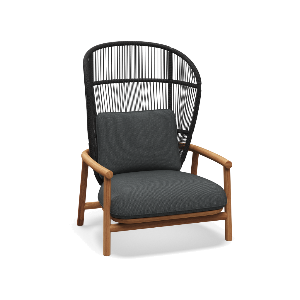 Fern High Back Lounge Chair — Meteor Raven met Castillo Shadow