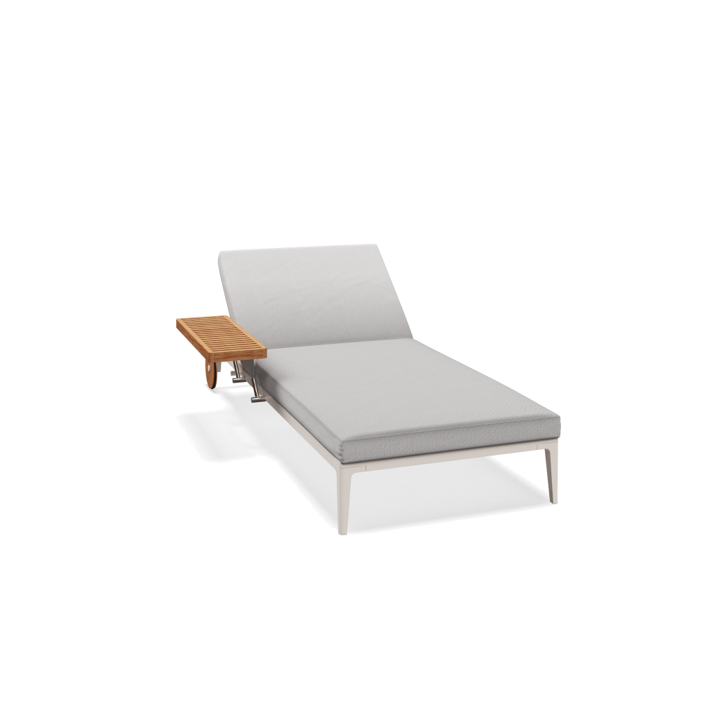 Grid ligbed - Bone Natural Teak met Castillo Dove