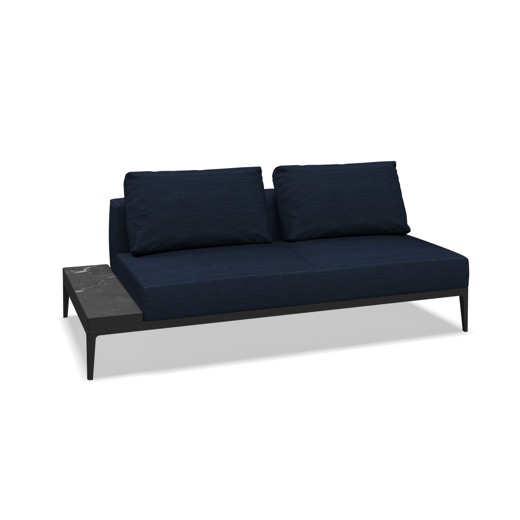 Grid eindelement met tafel keramisch - Meteor Nero met Willa Denim