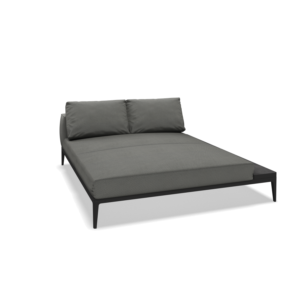 Grid chill chaise-element keramisch - Meteor Nero met Lopi Charcoal
