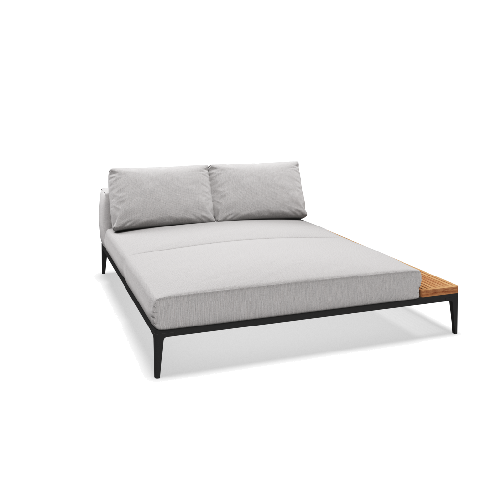 Grid chill chaise-element teak - Meteor Natural Teak met Castillo Dove