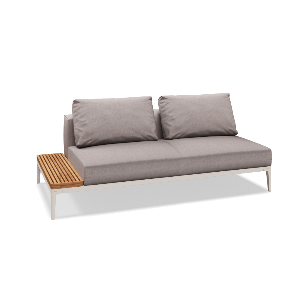 Grid eindelement met tafel teak - Bone Natural Teak met Willa Chincilla