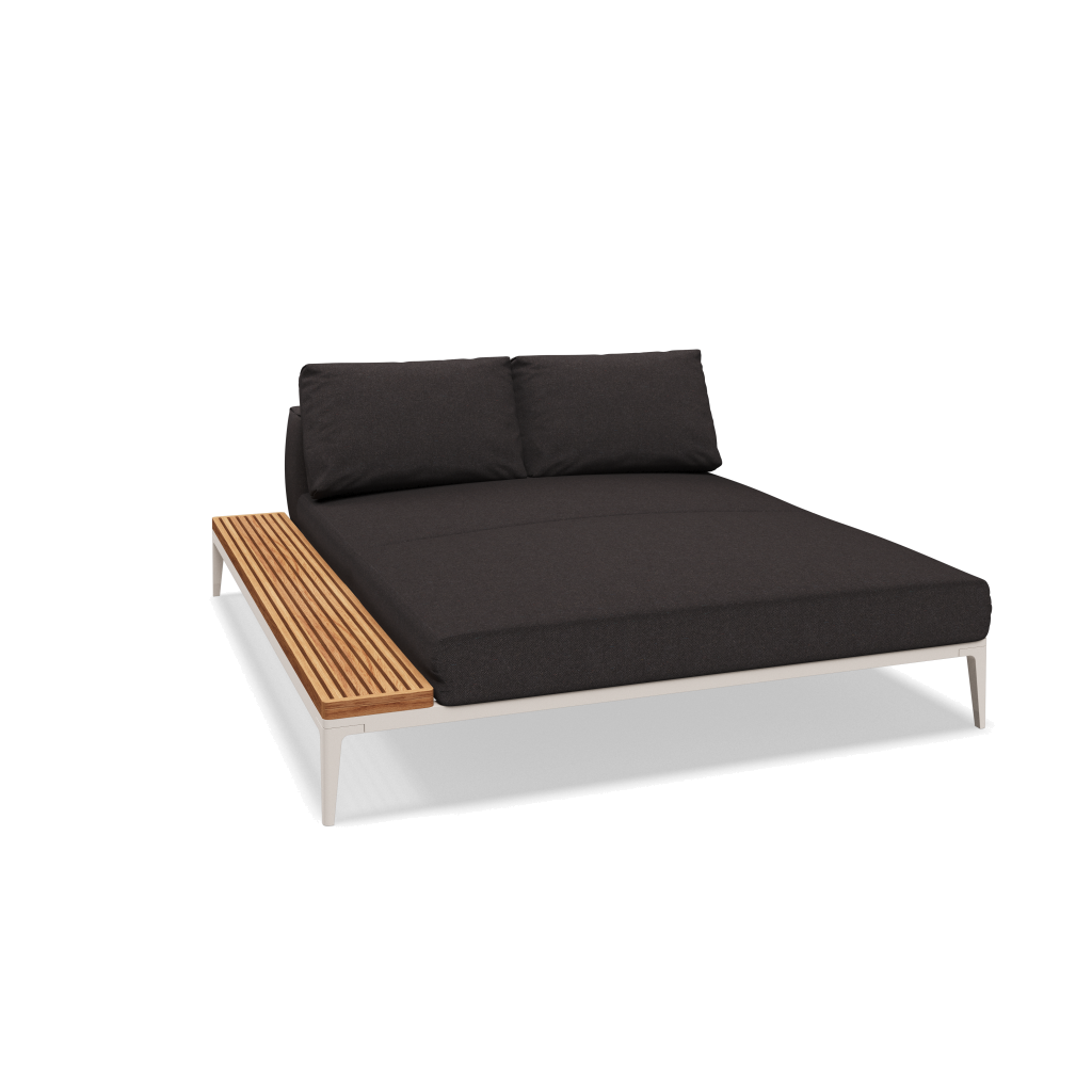 Grid chill chaise-element teak - Bone Natural Teak met Ground Charcoal