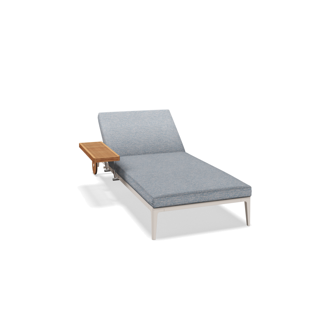 Grid ligbed - Bone Natural Teak met Zenith Sky