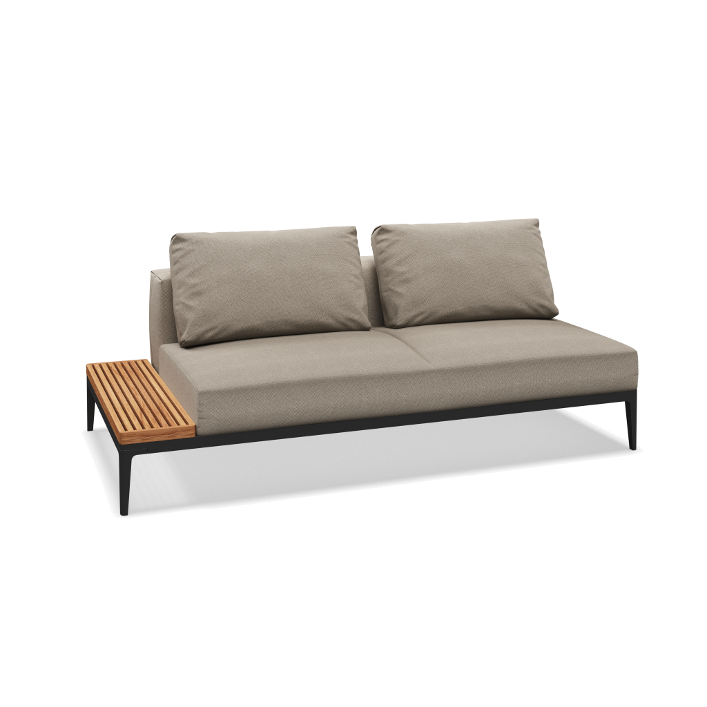 Grid eindelement met tafel teak - Meteor Natural Teak met Robben Grey