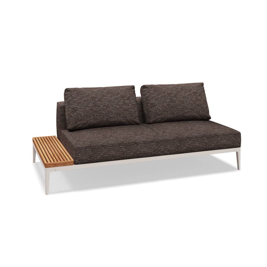 Grid eindelement met tafel teak - Bone Natural Teak met Zenith Earthen
