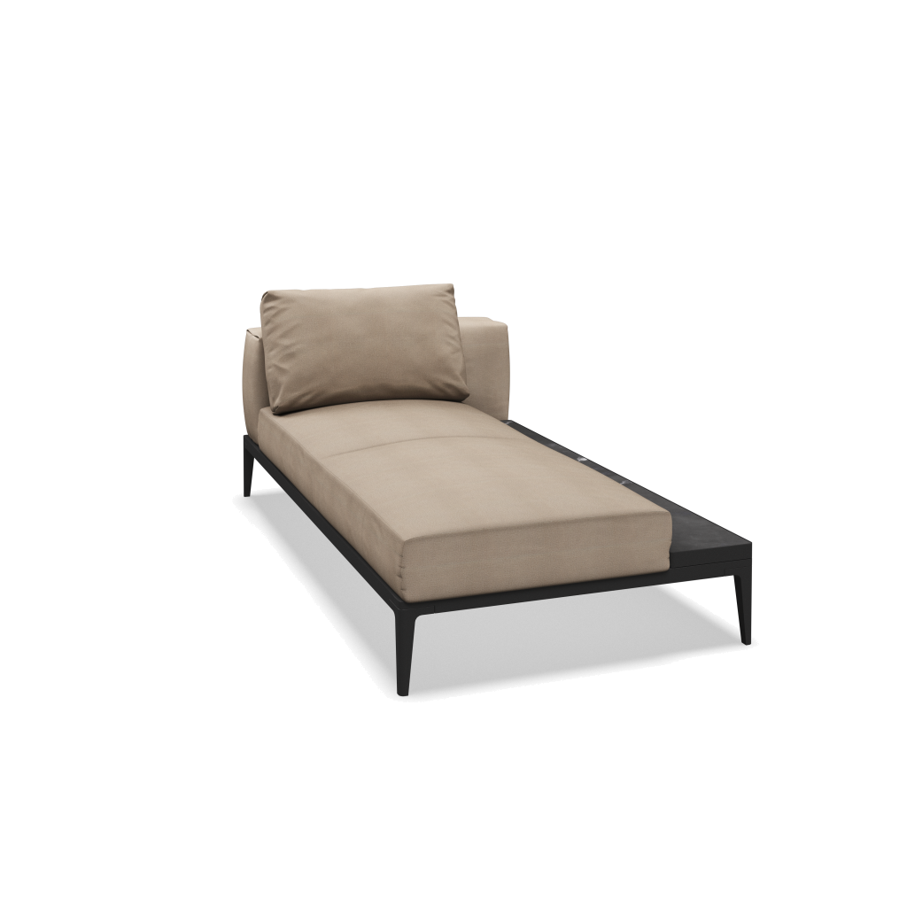 Grid chaise-element keramisch - Meteor Nero met Blend Sand