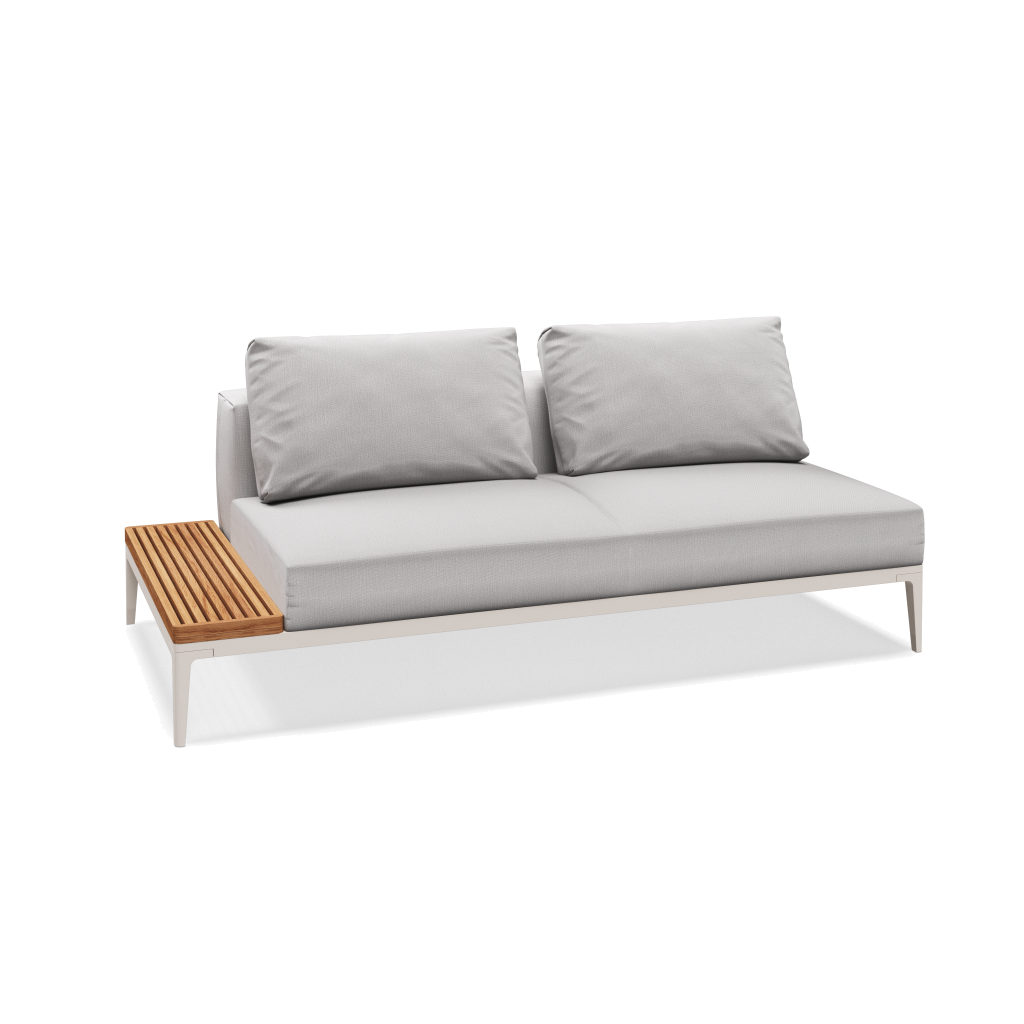 Grid eindelement met tafel teak - Bone Natural Teak met Castillo Dove