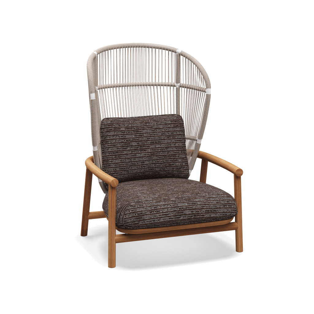 Fern High Back Lounge Chair — White Dune met Zenith Earthen