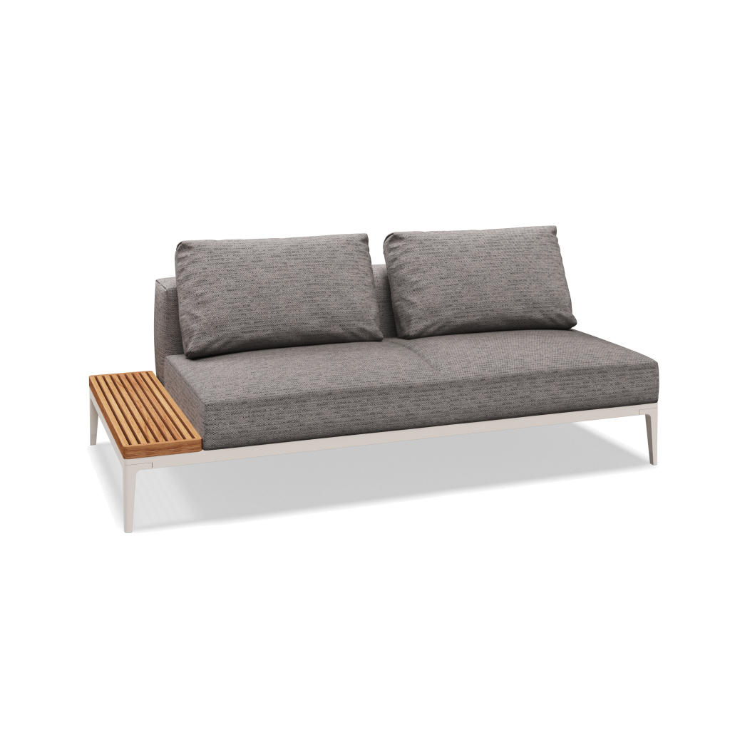 Grid eindelement met tafel teak - Bone Natural Teak met Zenith Pebble
