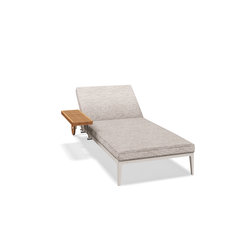 Grid ligbed - Bone Natural Teak met Zenith Dune