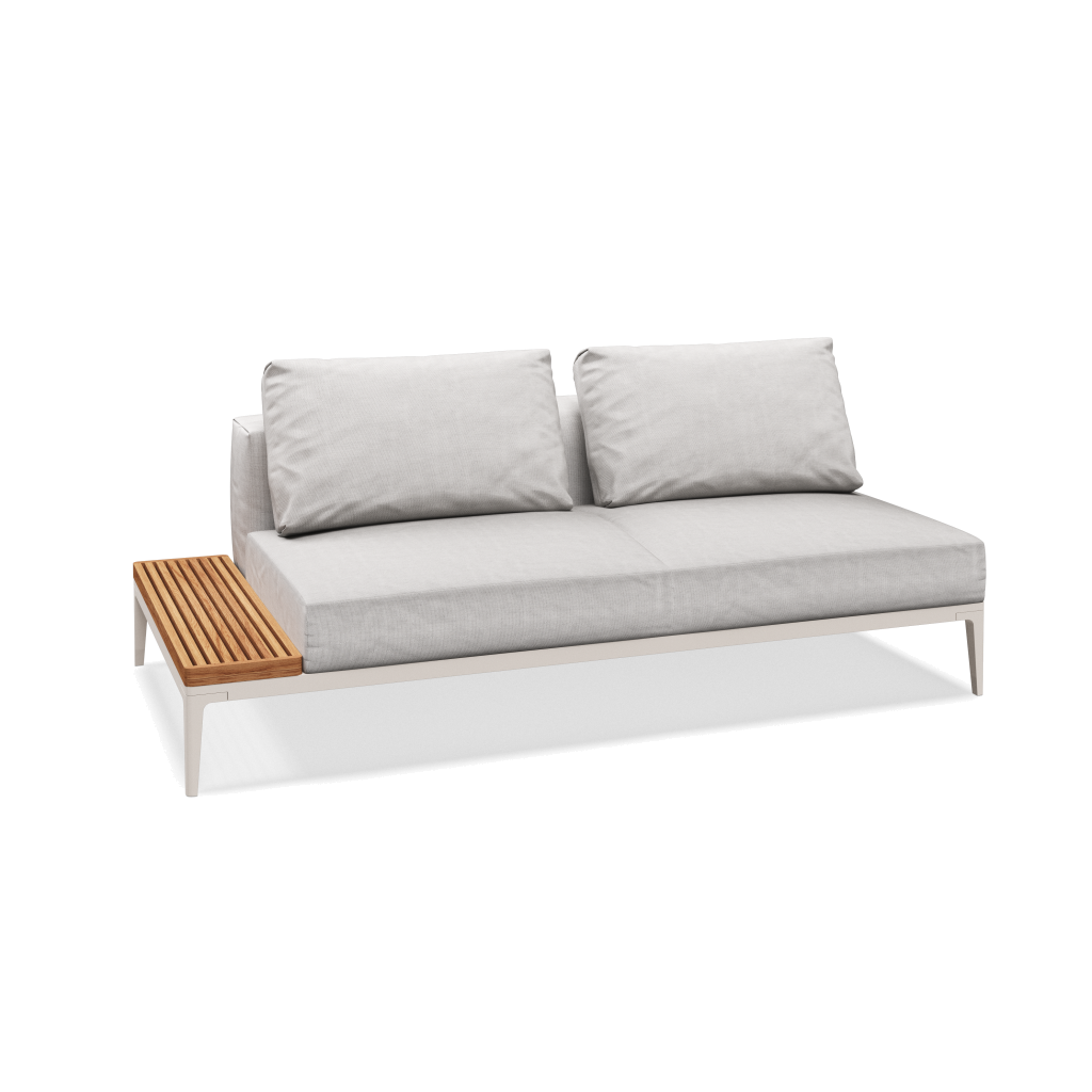 Grid eindelement met tafel teak - Bone Natural Teak met Sailing Seagull