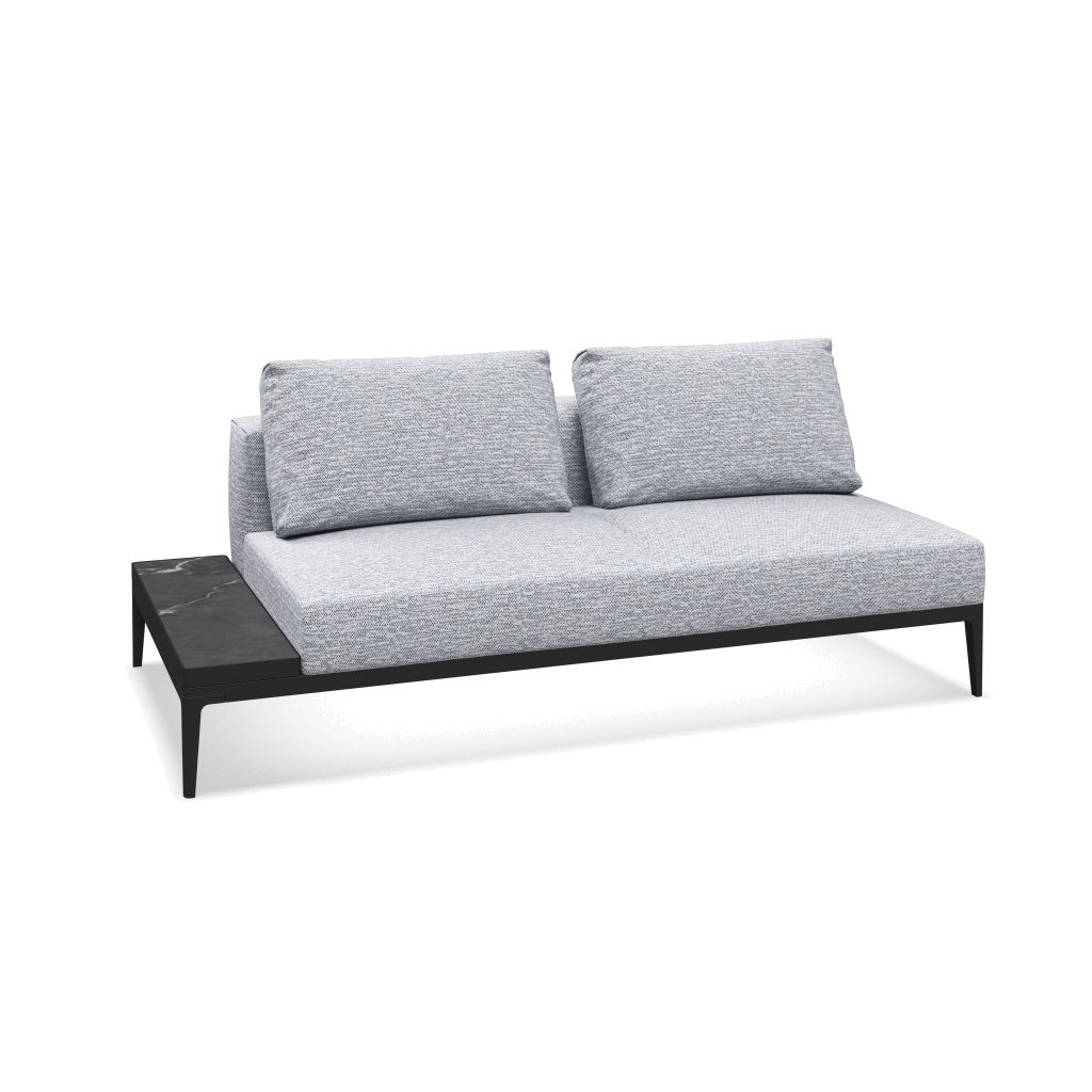 Grid eindelement met tafel keramisch - Meteor Nero met Zenith Denim