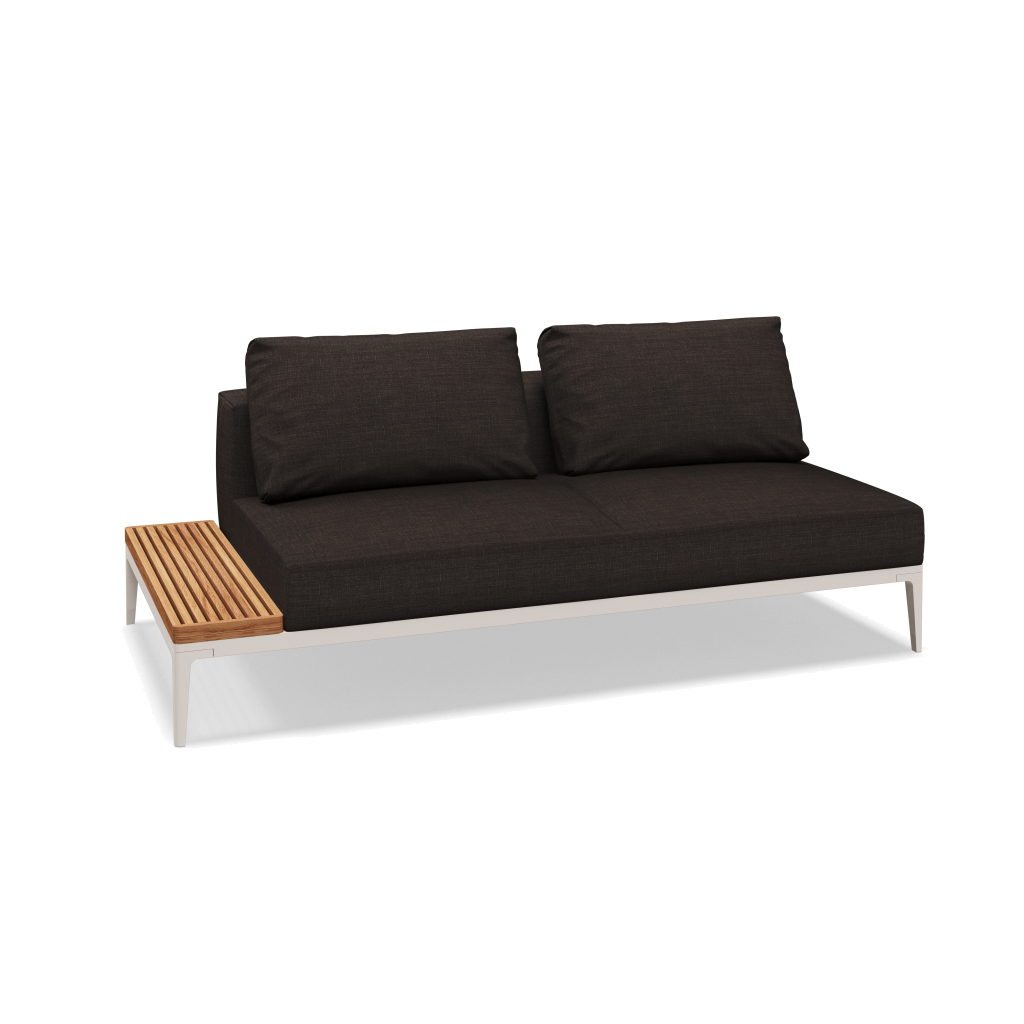 Grid eindelement met tafel teak - Bone Natural Teak met Willa Peat