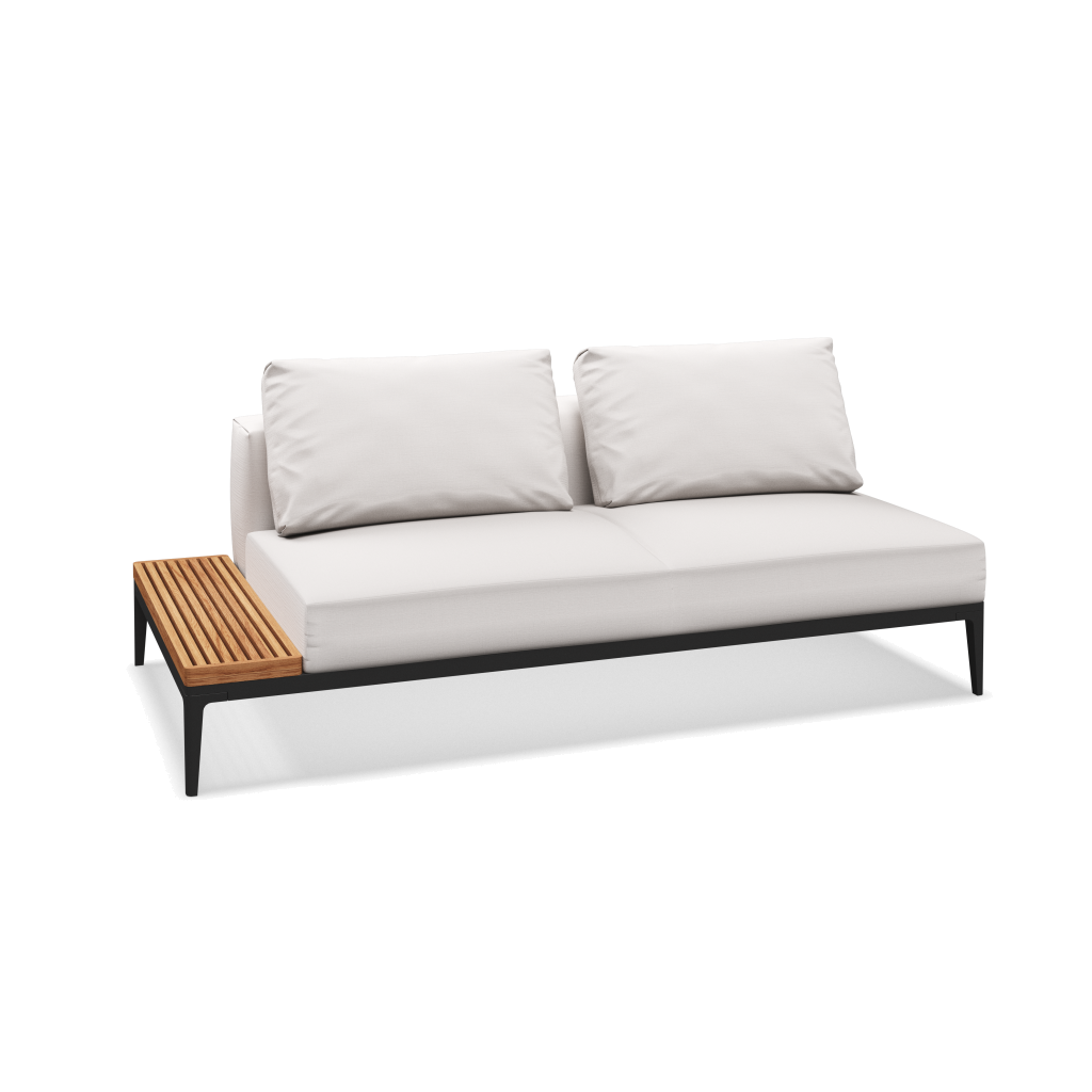 Grid eindelement met tafel teak - Meteor Natural Teak met Willa Snow