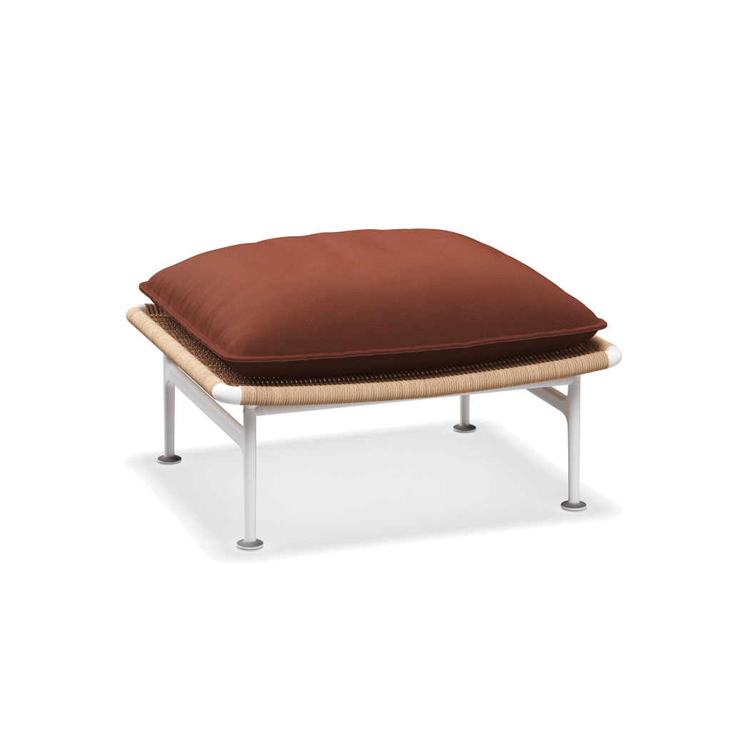 Zenith ottoman — White Wheat met Blend Clay