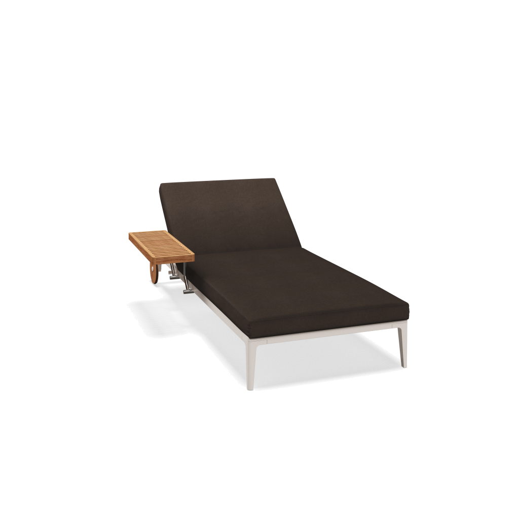 Grid ligbed - Bone Natural Teak met Heritage Sable