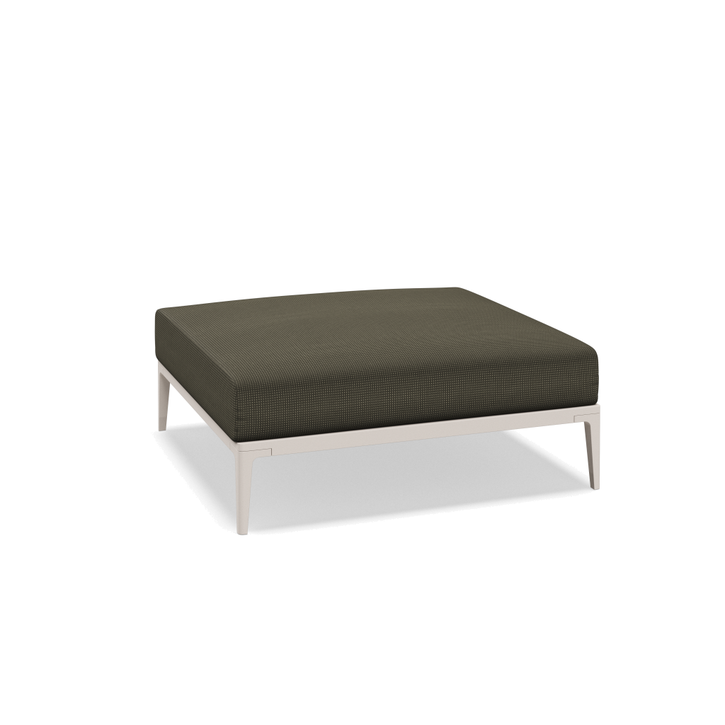 Grid ottoman - Bone met Robben Charcoal