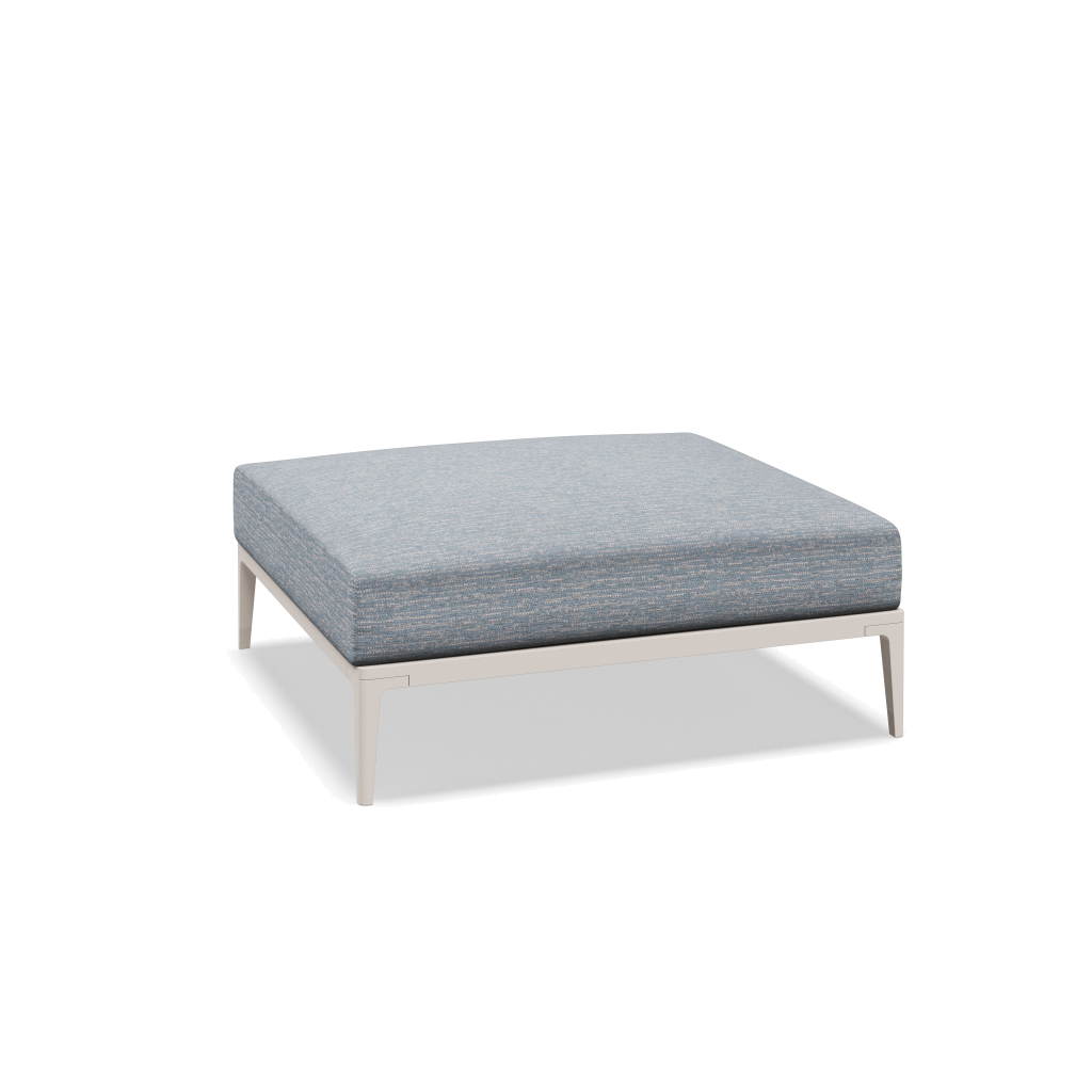Grid ottoman - Bone met Zenith Sky