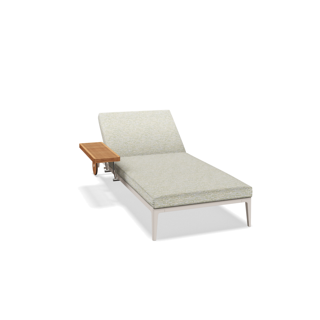 Grid ligbed - Bone Natural Teak met Zenith Stem