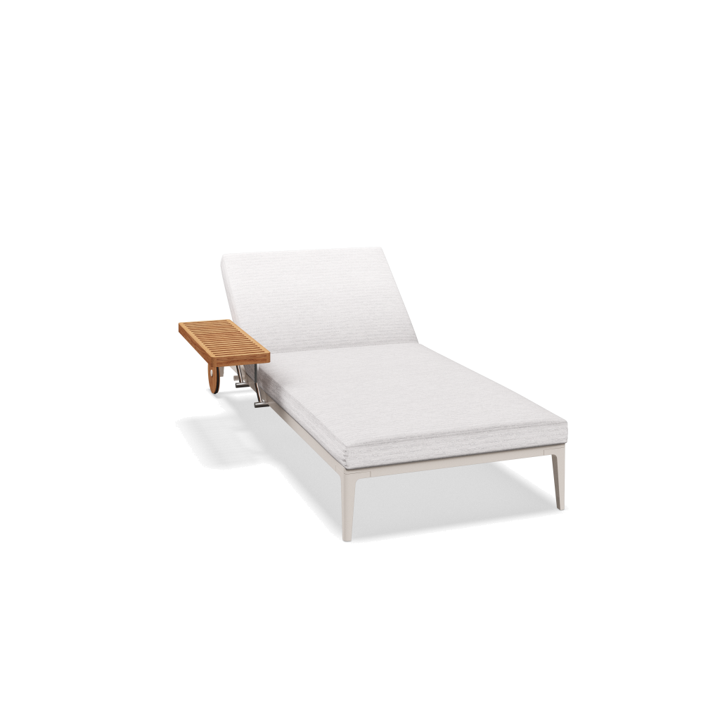 Grid ligbed - Bone Natural Teak met Zenith Snow