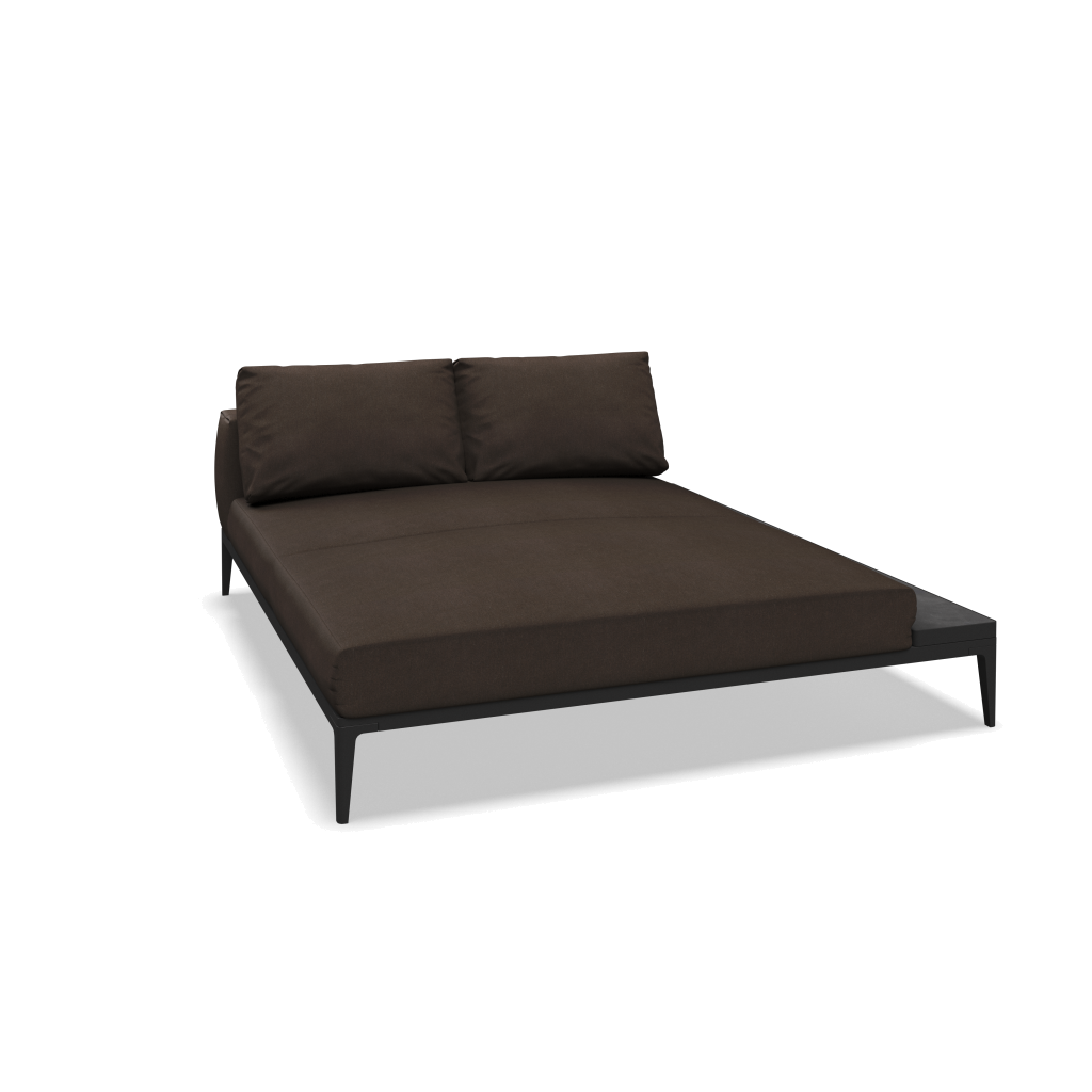 Grid chill chaise-element keramisch - Meteor Nero met Heritage Sable
