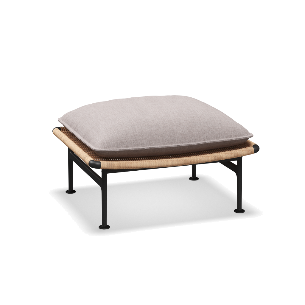 Zenith ottoman — Meteor Wheat met Willa Chinchilla