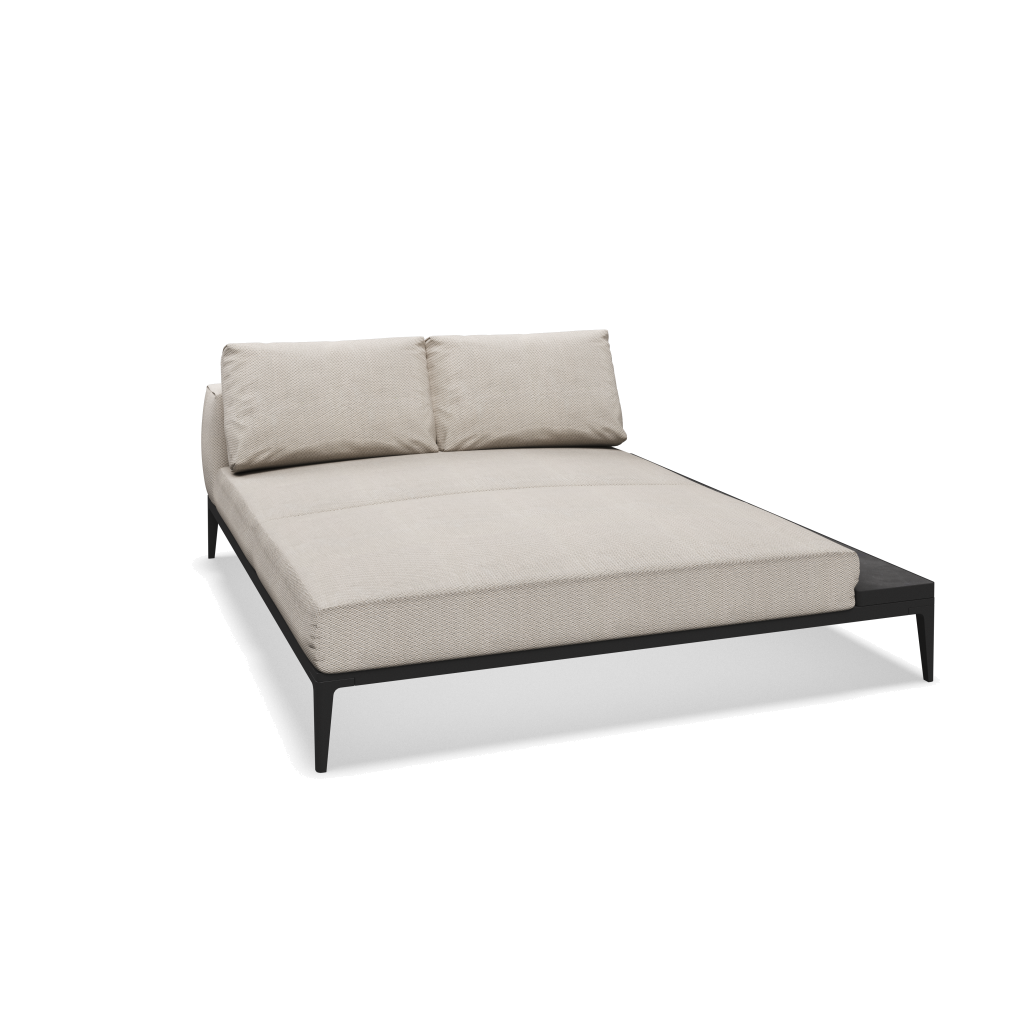 Grid chill chaise-element keramisch - Meteor Nero met Lopi Marble