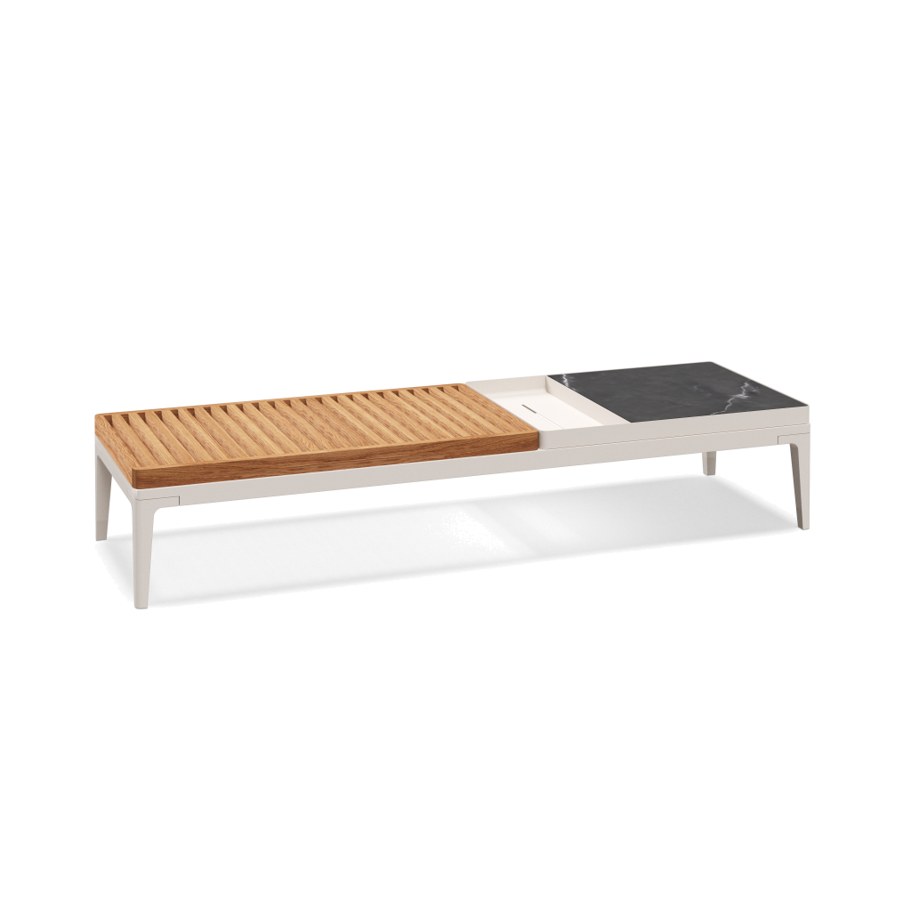 Grid salontafel - Bone Natural Teak Nero