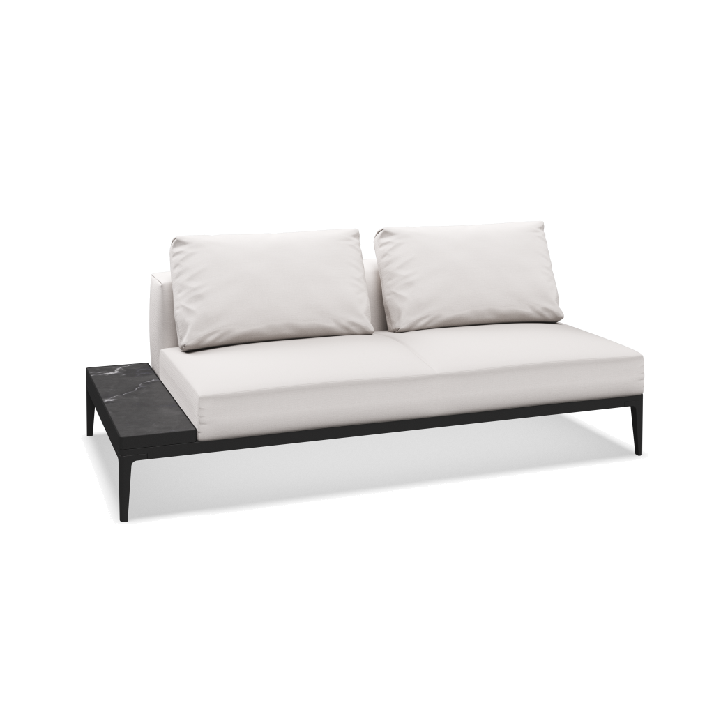 Grid eindelement met tafel keramisch - Meteor Nero met Willa Snow
