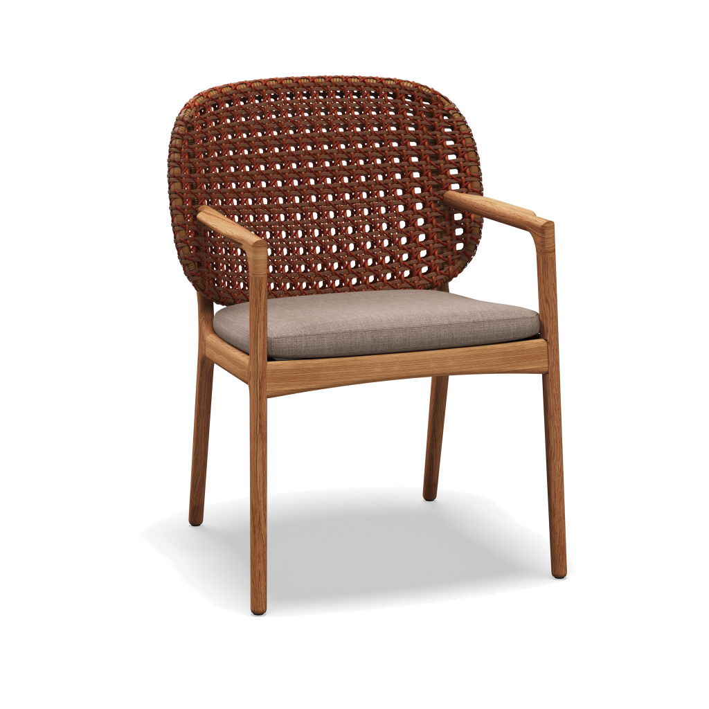 Kay Armchair — Copper Wicker met Willa Silt