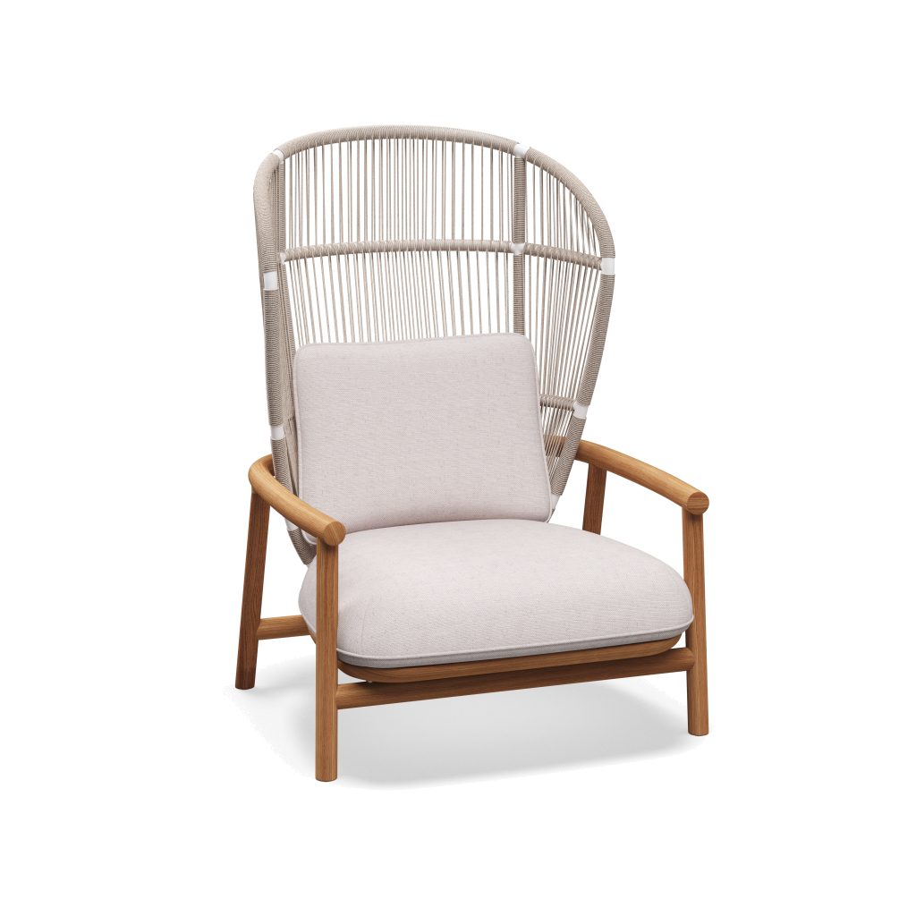Fern High Back Lounge Chair — White Dune met Ground Beach
