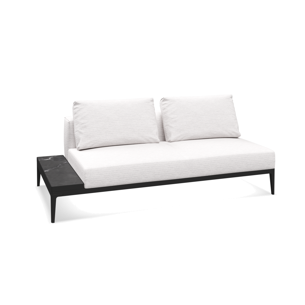 Grid eindelement met tafel keramisch - Meteor Nero met Zenith Snow