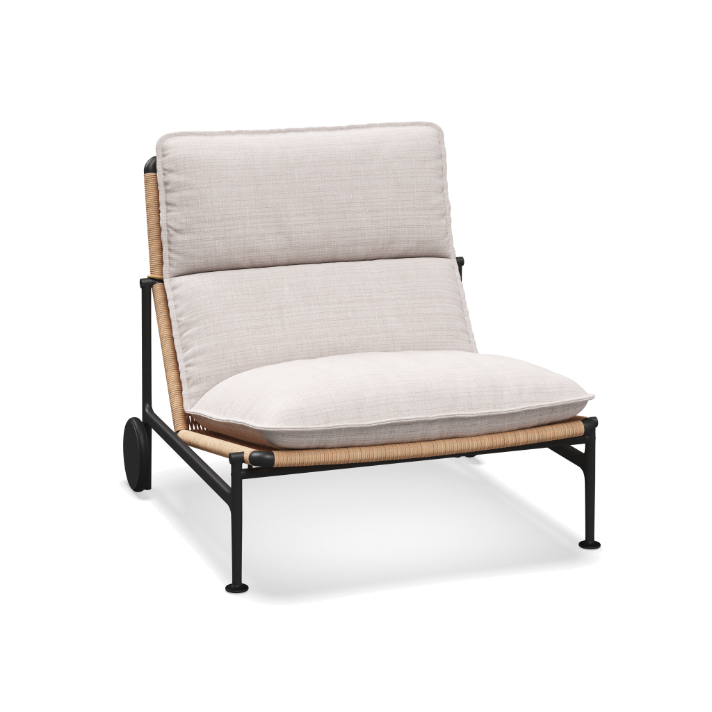 Zenith loungestoel — Meteor Wheat met Willa Parchment